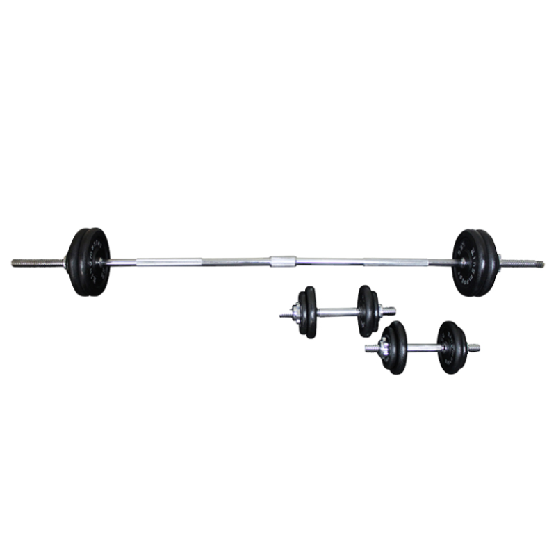 Ringmaster 50Kg Weight Set With 2 Pc Bar And Carry Case