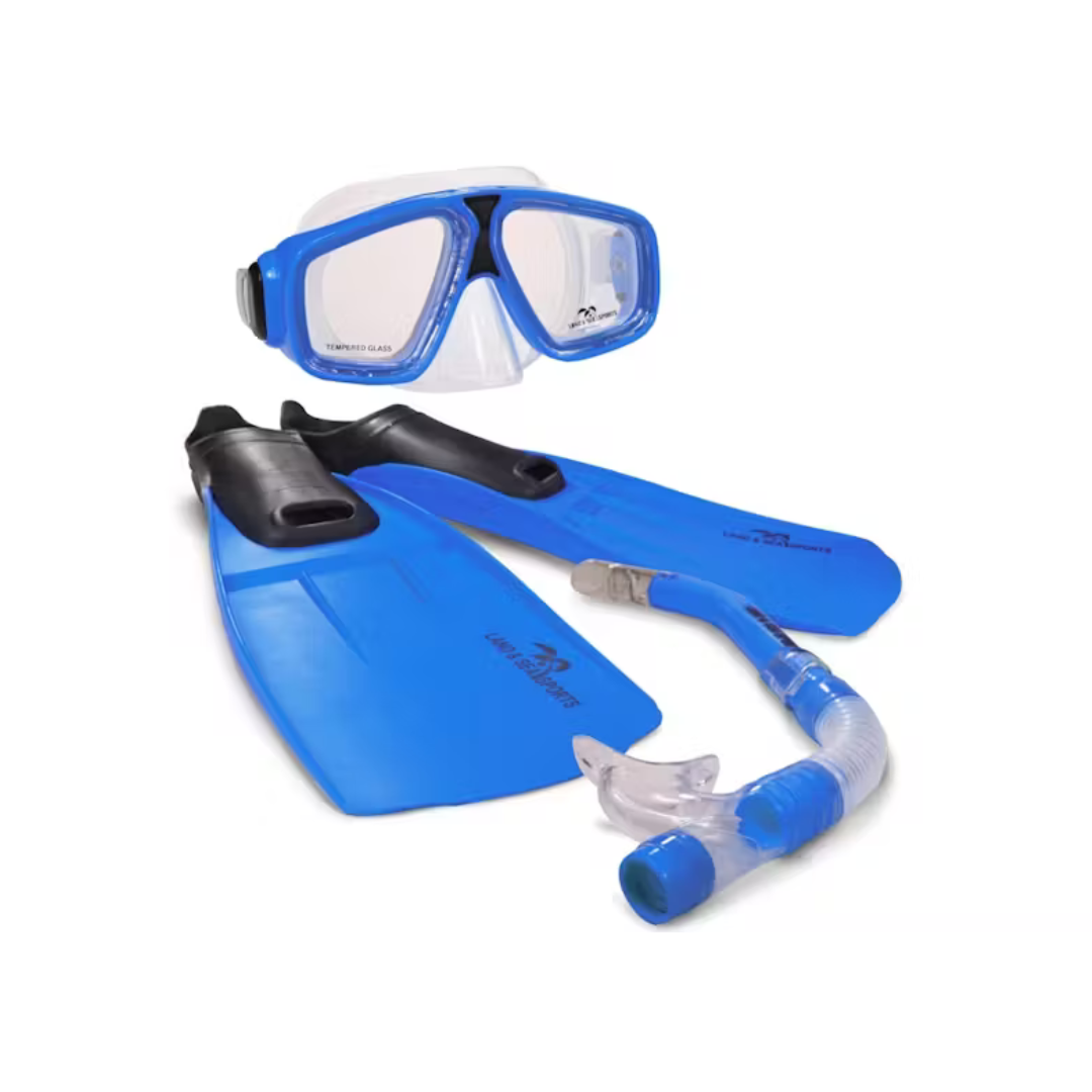 Land & Sea Adventurer Silicone Mask, Snorkel and Fin Set