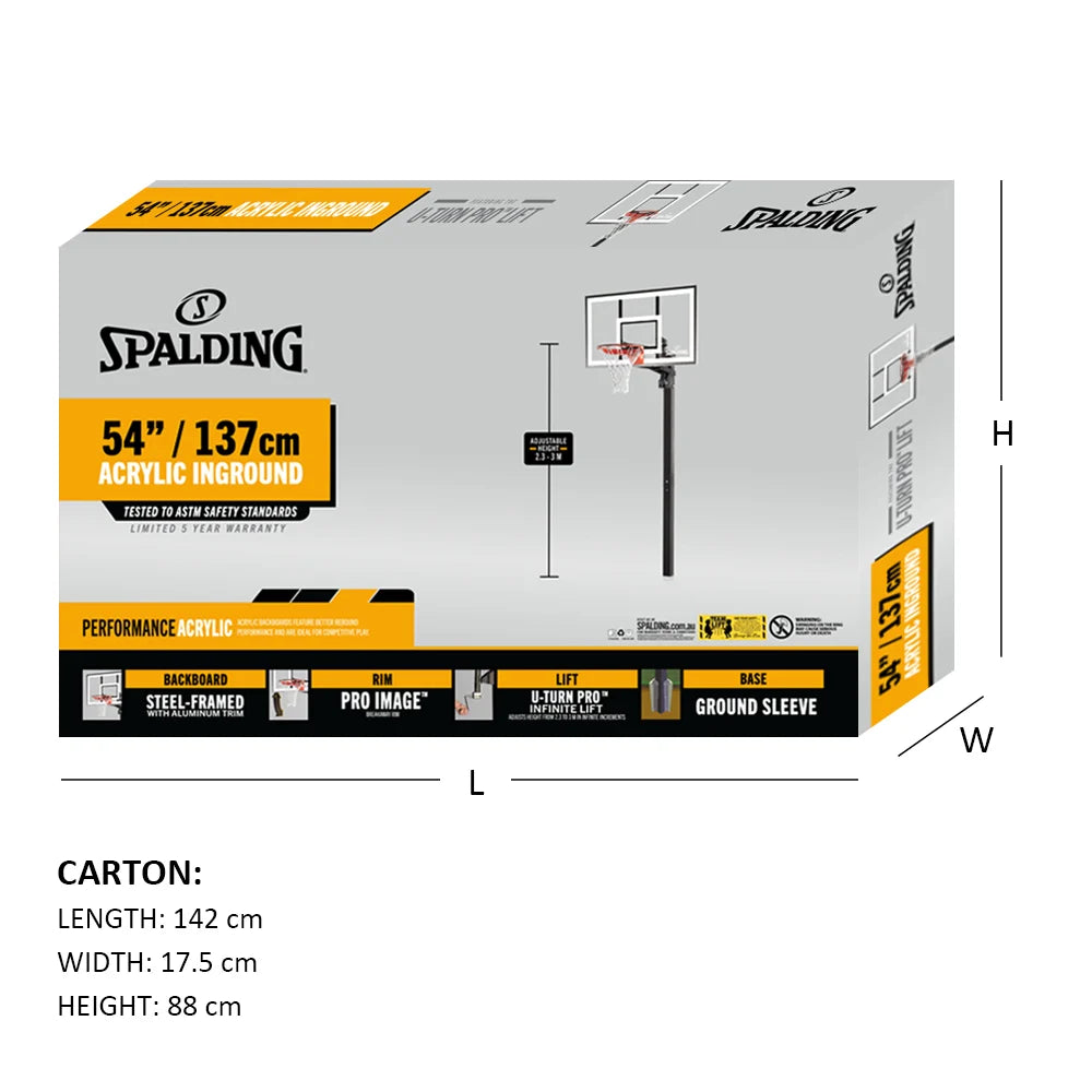 Spalding 54In Acrylic U-Turn In Ground