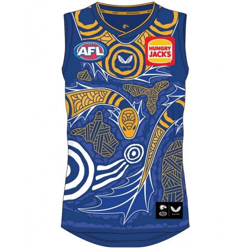 Unisex WESTERN BULLDOGS INDIGENOUS GUERNSEY YOUTH, Electric Blue, Kids  AFL Clothing